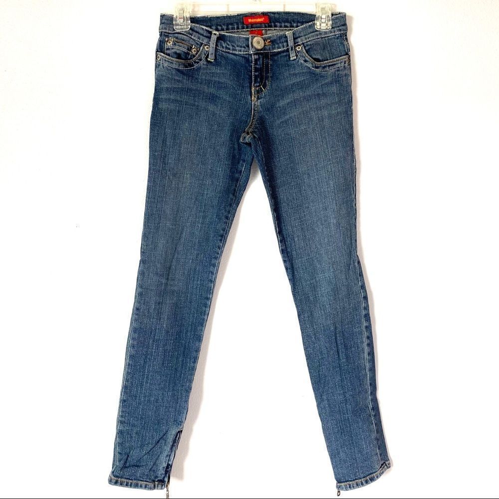 BLUE ASPHALT Denim Blue Skinny Jeans w/ Zipper Leg